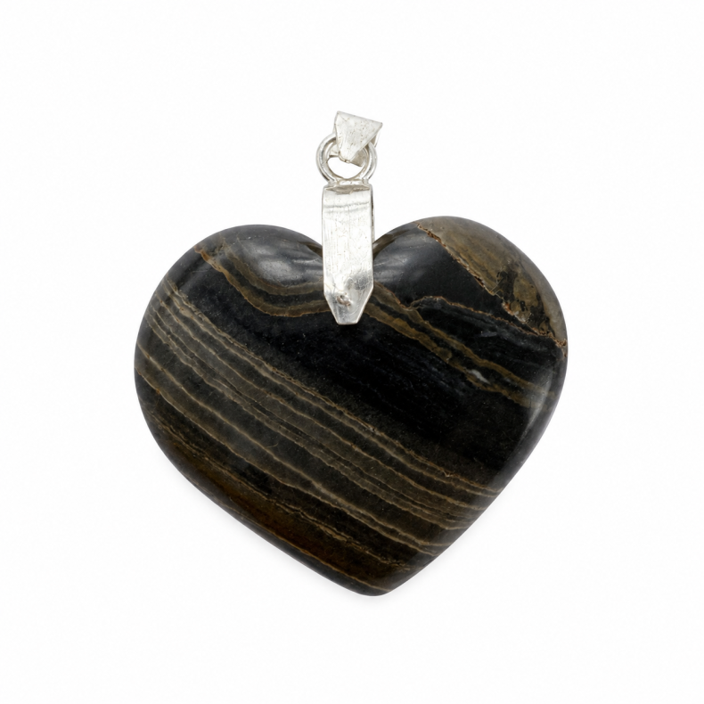 Sort Onyx Hjerte vedh�ng 