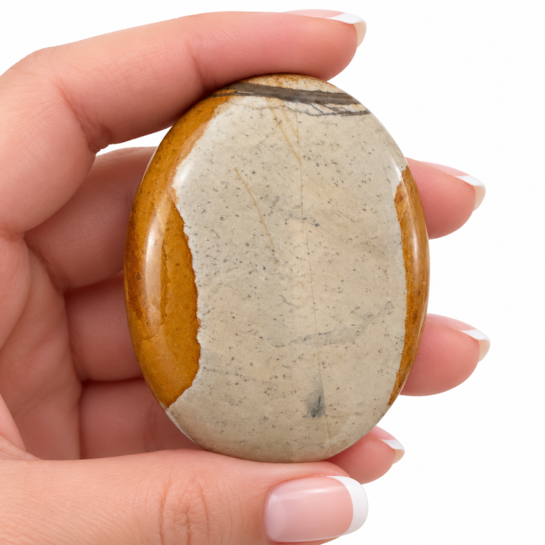 Fersken Calcit, Palmstone 