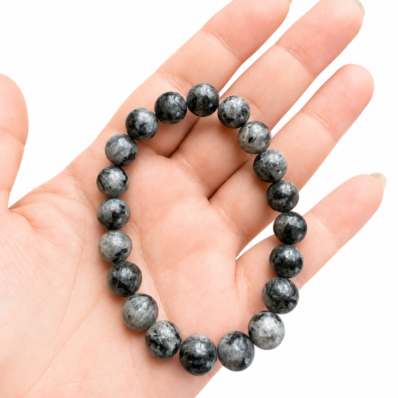 Larvikit/ bl� m�nesten armb�nd 10mm