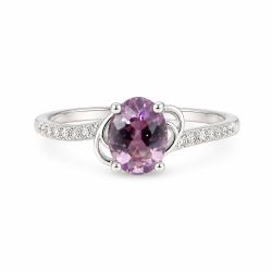 Ametyst Sten i s�lv ring 
