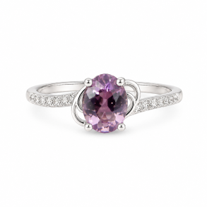 Ametyst Sten i s�lv ring 