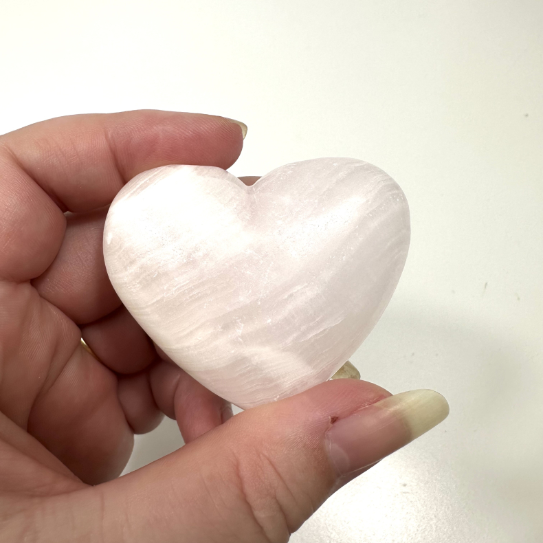 Pink Calcit hjerte 