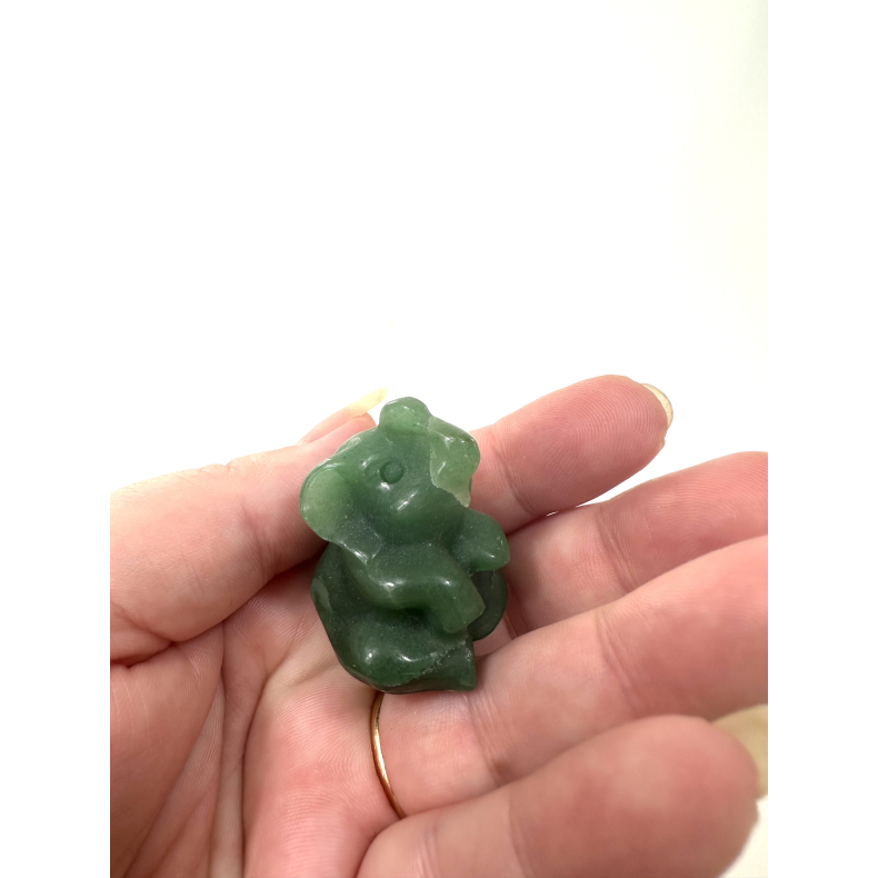 Grn Aventurin siddende elefant