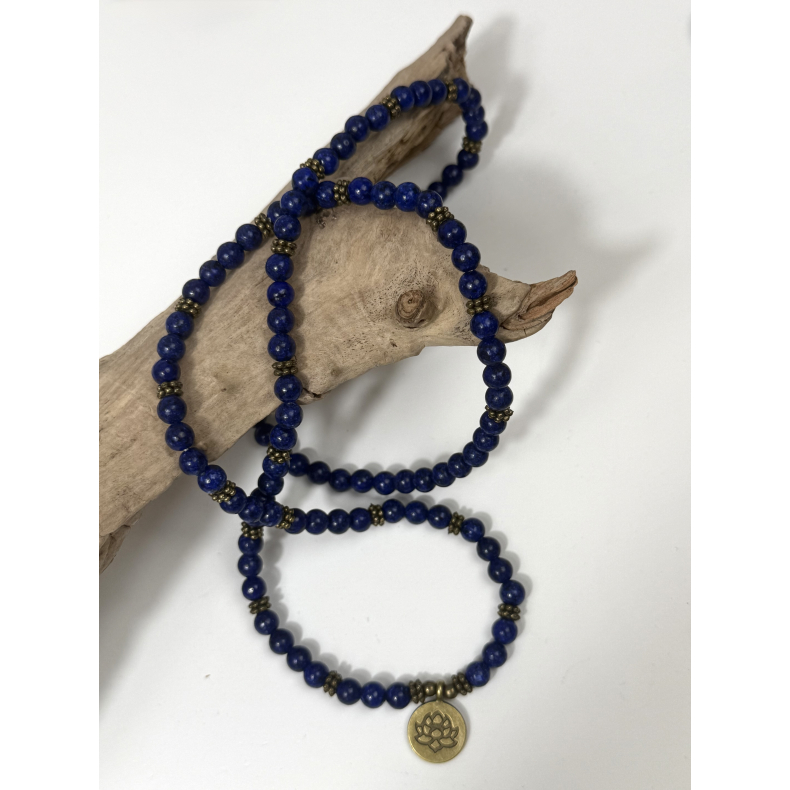 Lapis Lazuli lang halsk�de 6 mm. 