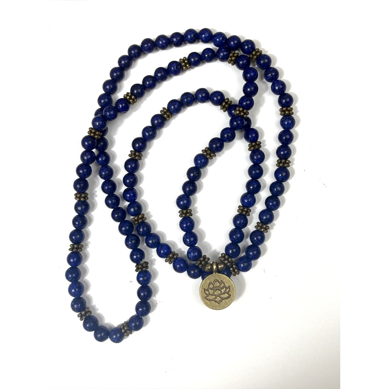 Lapis Lazuli lang halsk�de 6 mm. 