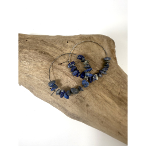 Lapis Lazuli �reringe med chips 