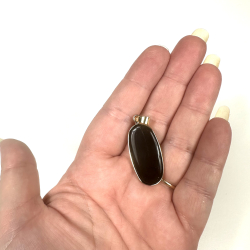 Sort Obsidian vedhng med Ldersnor 