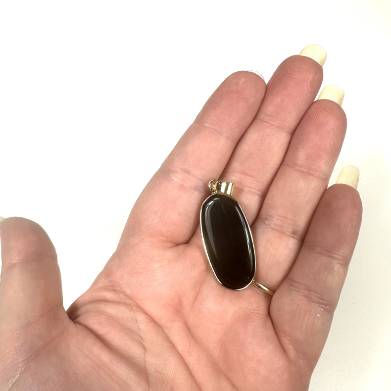 Sort Obsidian vedhng med Ldersnor 