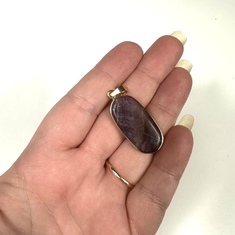 Ametyst vedhng med Ldersnor 