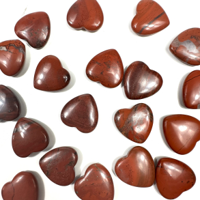 Rd Jaspis, mini hjerte 