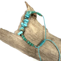 Turkis armbnd, med chips og snor 