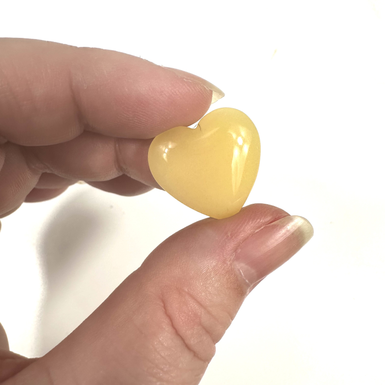 Gul Calcit, mini hjerter 