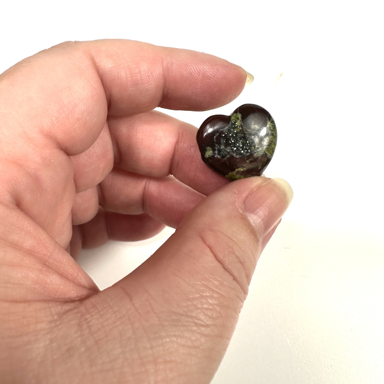 Drageblods Jaspis, mini hjerte 
