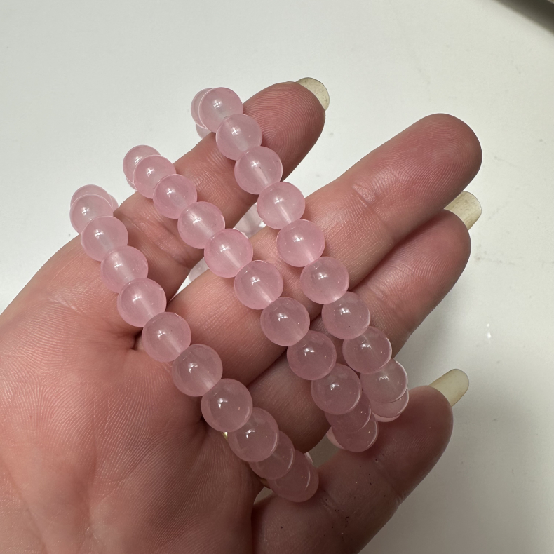 Rosakvarts armbnd, 8 mm