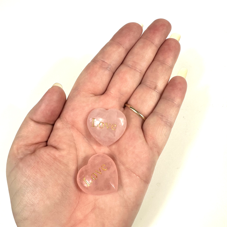 Rosakvarts, hjerte m. Tekst 