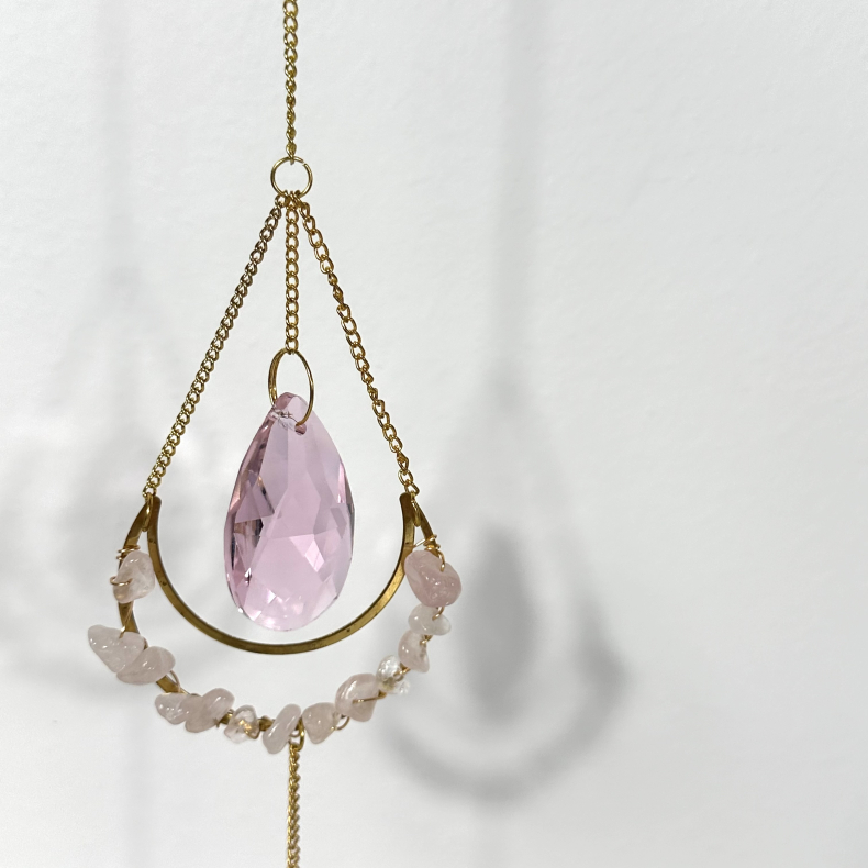 Rosakvarts og pink agat, prisma 