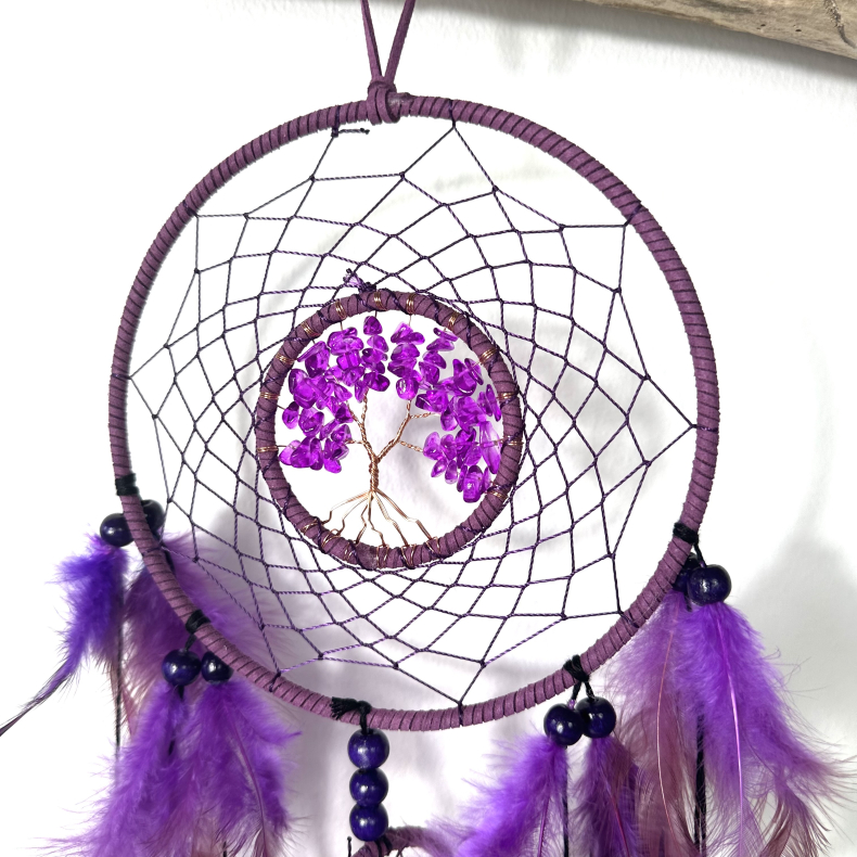 Drmmefanger med lilla krystal 