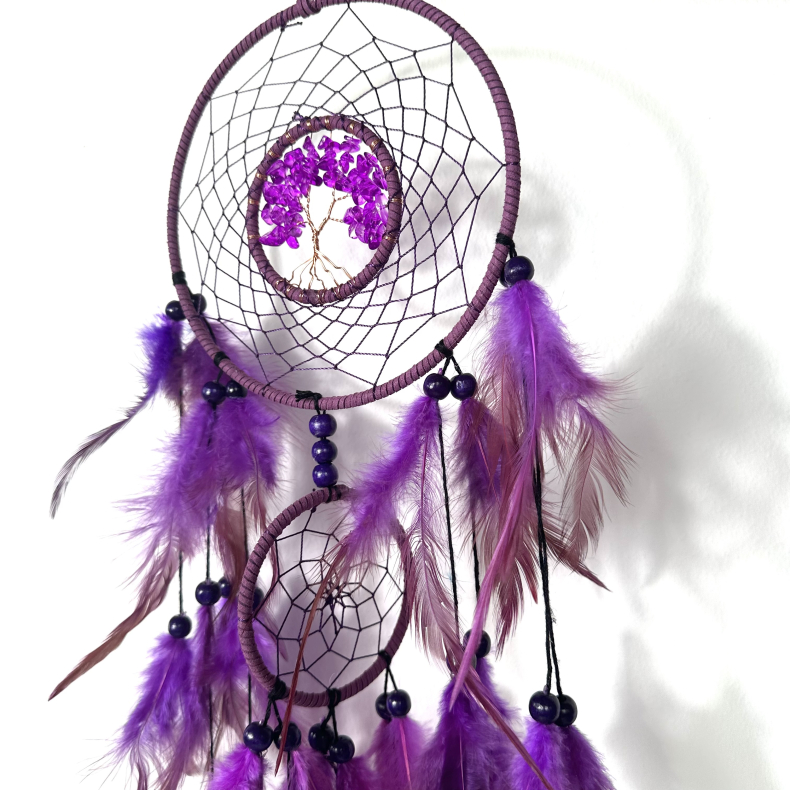 Drmmefanger med lilla krystal 