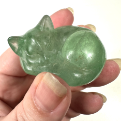 Grn Fluorit, sovende kat stor 