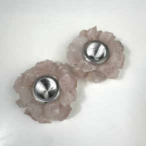 Rosakvarts lysestage i r