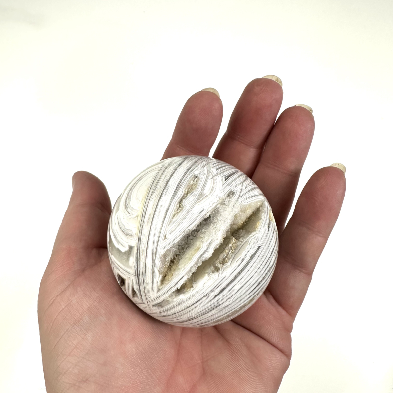 Hvid Agat/ Freds Agat kugle B 