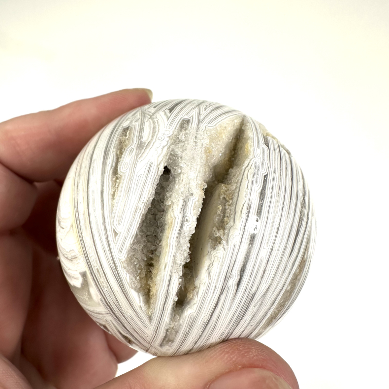 Hvid Agat/ Freds Agat kugle B 