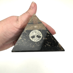 Sort Obsidian i Orgone Pyramide 