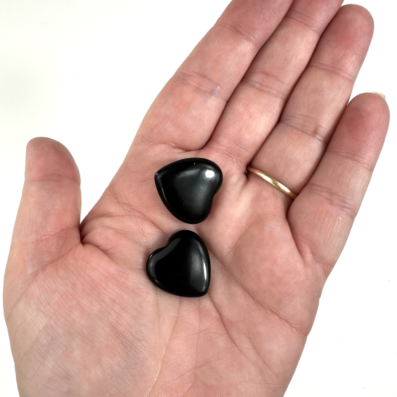 Sort Obsidian mini hjerte 