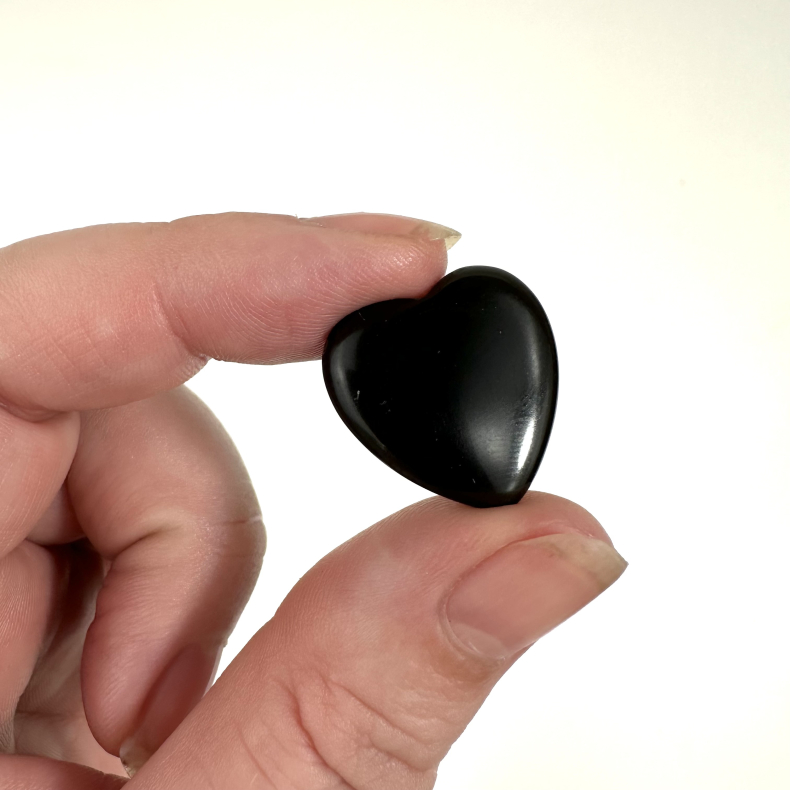 Sort Obsidian mini hjerte 