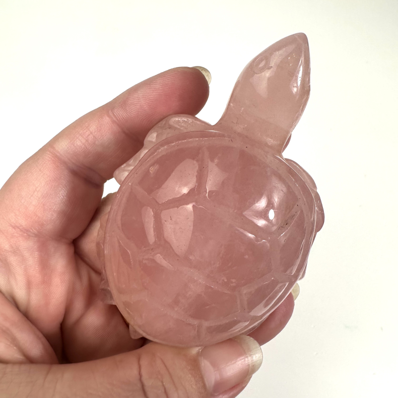 Rosakvarts skildpadde stor 
