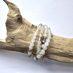 Natur Agat, Armbnd 6mm