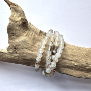Natur Agat, Armbnd 6mm