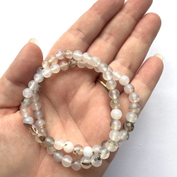 Natur Agat, Armbnd 6mm