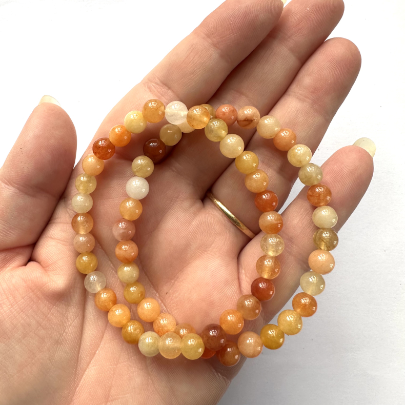 Gul jade, Armbnd 6mm