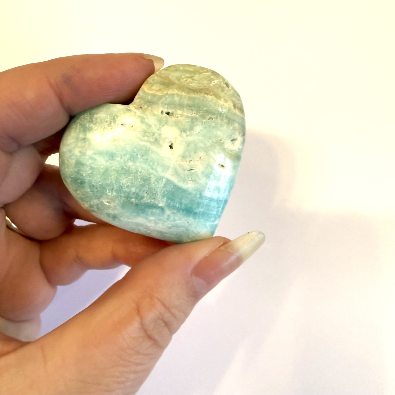 Caribisk Calcit hjerte C 