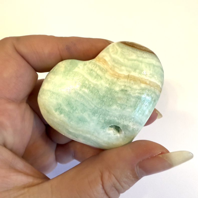 Caribisk Calcit hjerte A 