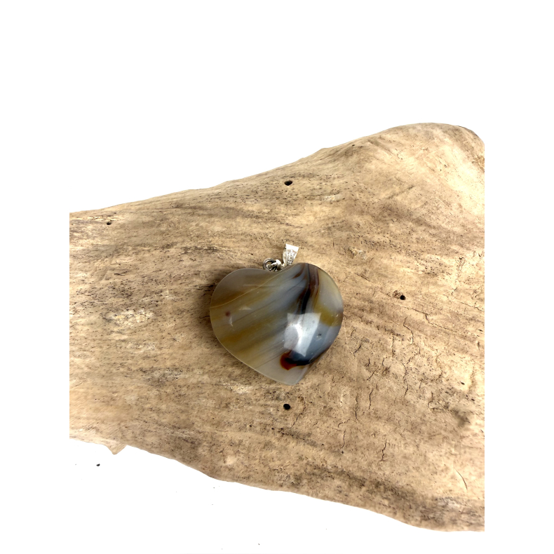 Natur agat hjerte vedh�ng 