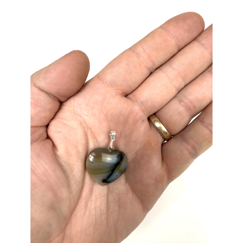 Natur agat hjerte vedh�ng 