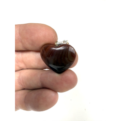 R�d agat hjerte vedh�ng 