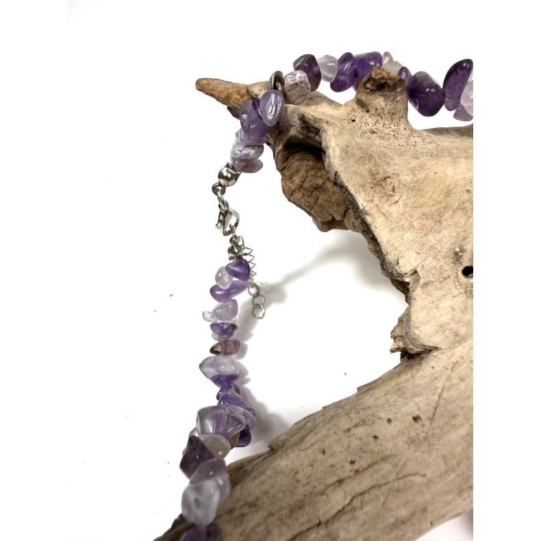 Ametyst halsk�de med chips 