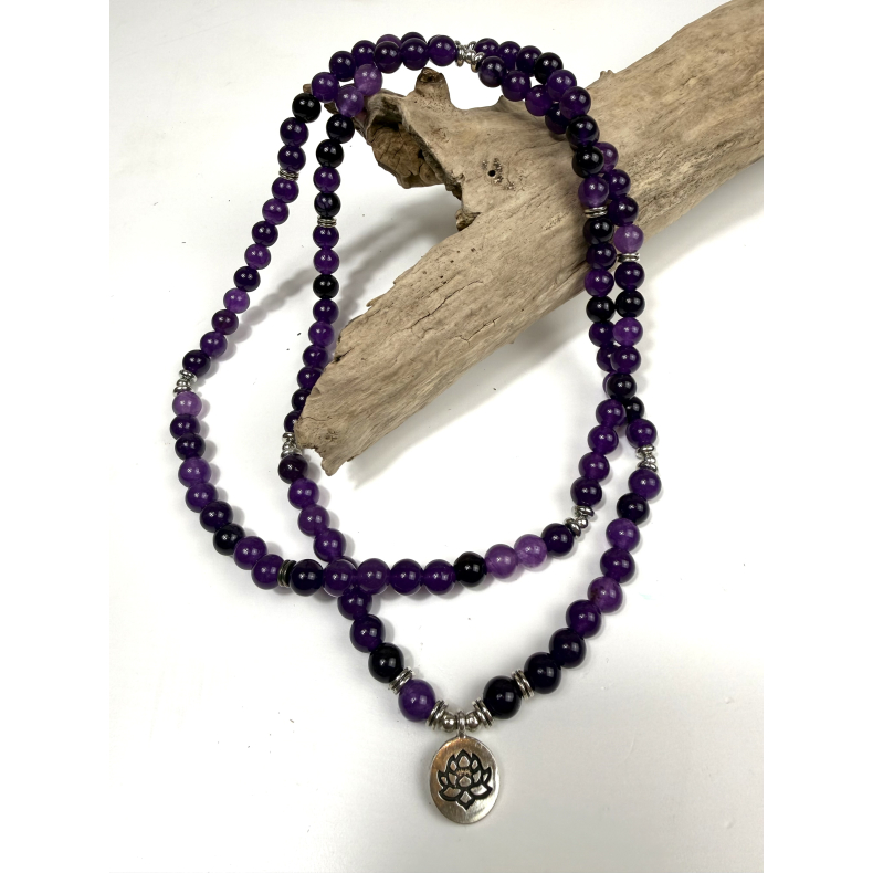 Ametyst lang halsk�de 