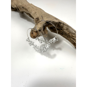 Bjergkrystal �renring med chips 