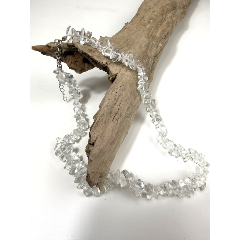 Bjergkrystal halsk�de med chips 