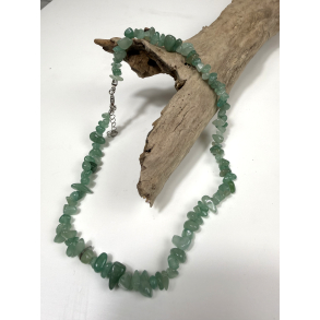 Gr�n aventurin halsk�de med chips 