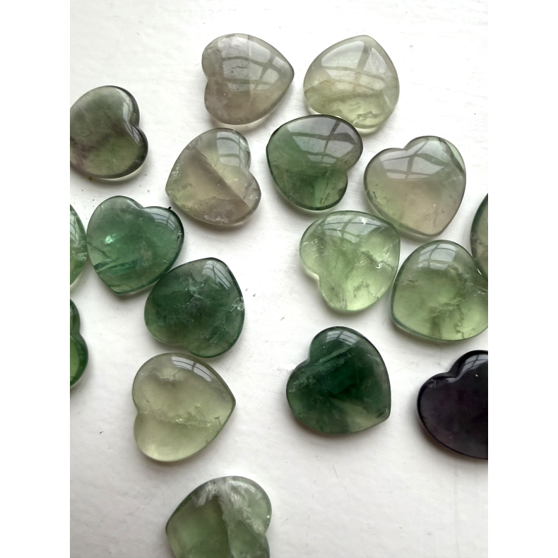 Gr�n Fluorit, mini hjerte 