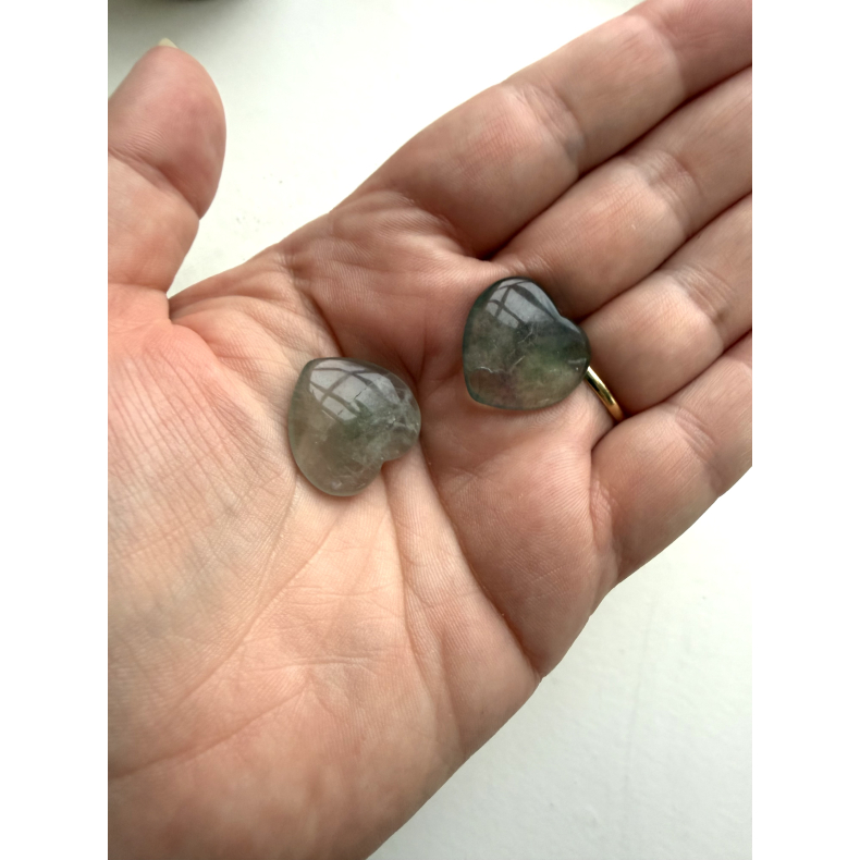 Gr�n Fluorit, mini hjerte 