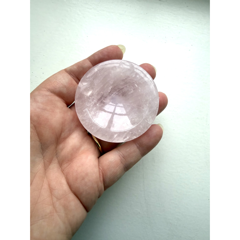 Rosakvarts, sk�l/holder 