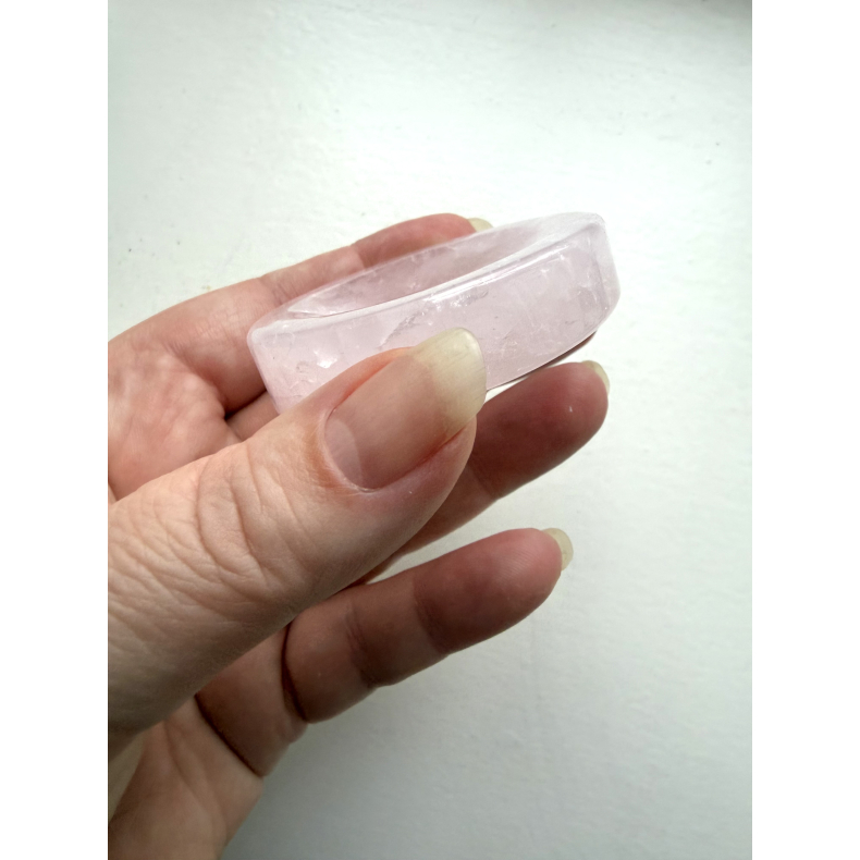 Rosakvarts, sk�l/holder 