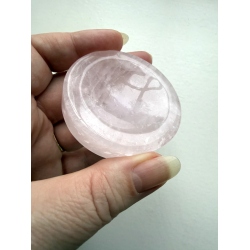 Rosakvarts, sk�l/holder 