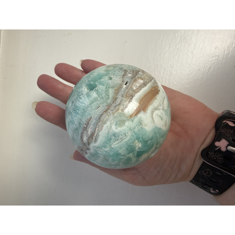 Bl� Aragonit kugle A 